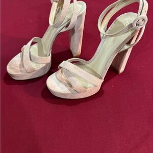 Gianvito Rossi Pink Suede Strappy Heels